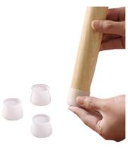 Kit 40 Protetores Pés Cadeiras Mesas Silicone - Branco