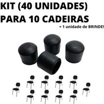Kit 40 Sapata Ponteira Borracha Protetor 10 Cadeiras 2,2cm 7/8 Pol Kit 40 Sapata Ponteira Borracha Protetor 10 Cadeiras 2,2cm 7/8 Pol