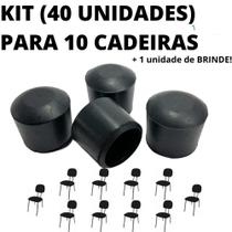 Kit 40 Sapata Ponteira Borracha Resistente 10 Cadeiras 1.1/4 Pol 3,2cm