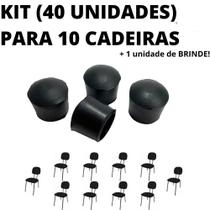 Kit 40 Sapata Ponteira Protetor Borracha 10 Cadeiras 1,9cm 3/4 Pol - VABADUS