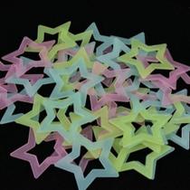 Kit 40 Sortidas Estrelas vazadas 4,6 cm Neon Fluorescentes Brilham no escuro - OEA
