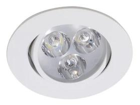 Kit 40 Spot Led Embutir Redondo Direcionável 3W Branco 6500K