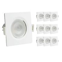 Kit 40 Spot Luminária Led 3w Embutir Quadrado 6500K Branco Frio Iluminação Decoração Casa Loja Teto Sanca