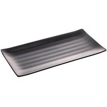 Kit 40 Travessas Pratos Sushi Comida Japonesa Melamina Preto 30x15cm Lyor Tóquio