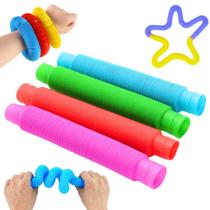 Kit 40 unidades POP TUBE 14cm Tubo Fidget Toy Sensorial Descompressão Anti Stress