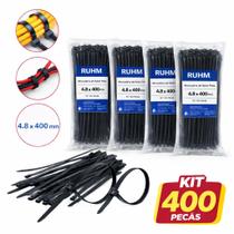 Kit 400 Abraçadeiras de Nylon Preta 4,8mm x 40cm