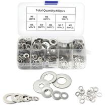 Kit 400 arruelas planas aço inox m2 m2.5 m3 m4 m5 m6 m8 m10 Kit 400 arruelas planas aço inox m2 m2.5 m3 m4 m5 m6 m8 m10