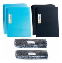 Kit 400 Capas Cristal + Preto Couro E 200 Espirais Preto 9-12mm - CASSMAR
