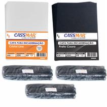 Kit 400 Capas E 200 Espirais 09mm - 100 Espiral 17mm Pretos