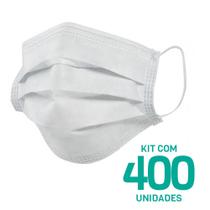 Kit 400 Máscaras Descartáveis Adulto Tripla Camada Cor Branco