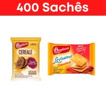 Kit 400 sachês bauducco cereale cacau e cracker