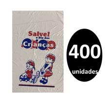 Kit 400 Sacos de Plástico p/ Salve o Dia das Crianças 16x24
