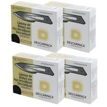 Kit 400 Unidades Lamina De Bisturi Nu 22 Aço Inox Descarpack