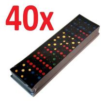 Kit 40x jogo dominópreto clássico lembrancinha pontos coloridos
