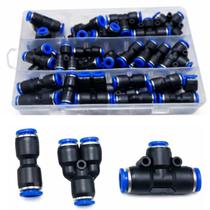 Kit 42 conectores pneumaticos bico compressor conexao rapida