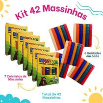 Kit 42 Massinha de Modelar 6 Cores Diferentes Colorida Kit Festa Lembrancinha Aniversario Prenda