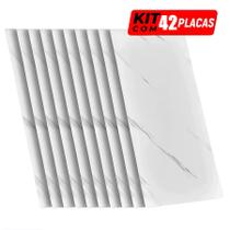 Kit 42 Placas Painel 3D Revestimento Adesivo De Parede Autocolante Mármore 60x30cm