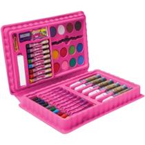 Kit 42pcs Maleta Artistica Barbie canetinha tinta pincel giz apontador borracha Tris