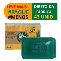 Kit 43 Sabonete Eucalipto Sauna em Barra Glicerinado Ubon 100g Suavidade No Banho