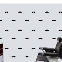 Kit 45 Adesivos Decorativos De Parede - Bigode Mustashe cabelereiro barbearia 2cmx3,5cm