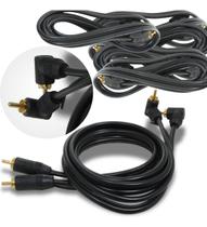 Kit 45 Cabos RCA 1 Metro Technoise Série 100 Pro Conector em L - Preto Kit 45 Cabos RCA 1 Metro Technoise Série 100 Pro Conector em L - Preto