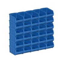 Kit 45 Caixa Box Gaveteiro Industrial Bin Azul n3 8x10x16cm