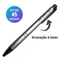 Kit 45 Canetas Metal Clássica 2 Listras - Personalizada com Nome
