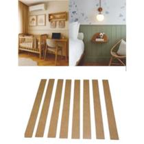 Kit 45 un Ripas Cruas 90x5 MDF Madeira Ripado Shiplap Painel decoração