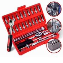 Kit 46 Chave Catraca Jogo De Soquetes Allen Torx Ferramentas