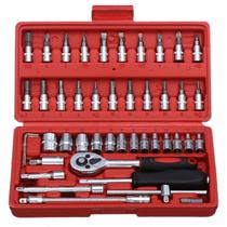 Kit 46 Chave Catraca Jogo Soquetes Allen Torx Ferramentas