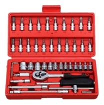 Kit 46 Pçs Soquetes Chave Catraca Jogo Allen Torx Sextavado Kit 46 Pçs Soquetes Chave Catraca Jogo Allen Torx Sextavado