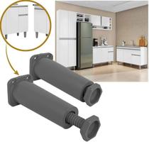 Kit 4,6,8,10 e 12 Pé Armário de Cozinha Branco Reforçado Pezinho Regulável Para Móvel Estantes Kit 4,6,8,10 e 12 Pé Armário de Cozinha Branco Reforçado Pezinho Regulável Para Móvel Estantes