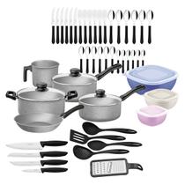 Kit 47 peças para Cozinha com Panelas, Talheres, Facas e Utensílios Domésticos Tramontina