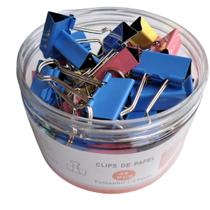 Kit 48 Binder Clips em metal para Papel 25mm