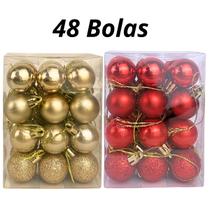 Kit 48 Bolas De Natal Pequenas 3 Cm Decoração Natalina Casa Enfeite Para Arvore Ceia De Natal