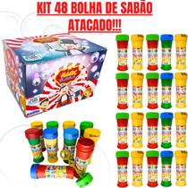 Kit 48 Bolha de Sabão Lembrancinha Festa Aniversário Infantil Prenda Brinquedo Criança Atacado