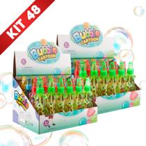 Kit 48 Brinquedo Infantil Bolhas Sabão Ursinho Com Apito Festas Criança Passeio Parque Brinde Praia