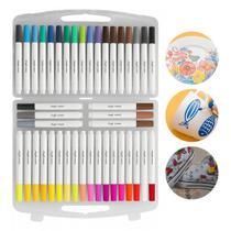 Kit 48 Canetas Marcador Acrílico Permanente Colorida Brush Kit 48 Canetas Marcador Acrílico Permanente Colorida Brush