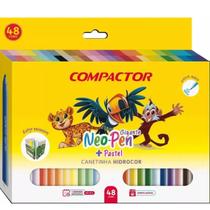 Kit 48 Canetinha Hidrocor 48 Cores Neo Pen Compactor Gigante