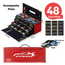 Kit 48 Carrinhos com Pista Garagem Contêiner