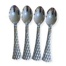 Kit 48 Colheres Prata Descartável 13,8cm p/ Doces Bolo café Kit 48 Colheres Prata Descartável 13,8cm p/ Doces Bolo café