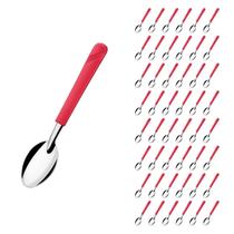 Kit 48 Colheres Vermelho Luna Inox e Plástico Restaurante Kit 48 Colheres Vermelho Luna Inox e Plástico Restaurante