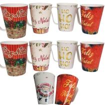 Kit 48 Copos Caneca De Plástico Natal Noel 430Ml Com Alça