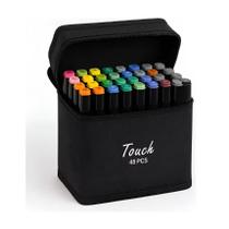 Kit 48 Cores Caneta Marcadora Com Ponta Dupla/Pintura De Arte/Aquarela/Material Escolar/Escritório -