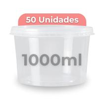 Kit 48 Embalagens 1 Litro Pote de Plástico Para Açai Bolo Mini Salgados BP Potes