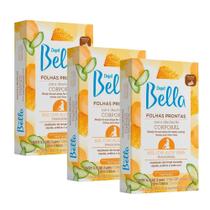 Kit 48 Folhas Prontas Depilação Corporal Pernas Braços Depil Bella Mel 3cx