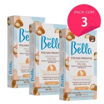 Kit 48 Folhas Prontas Depilação Facial com Óleo de Argan Depil Bella 3cx 16un