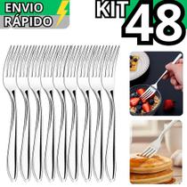 Kit 48 Garfo De Sobremesa Em Inox Garfinho Talher Para Bolo Doces Salgados Linha Premium