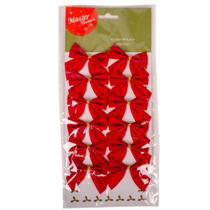 Kit 48 Laço Vermelho 6,5cm Enfeite Árvore De Natal Pendente Kit 48 Laço Vermelho 6,5cm Enfeite Árvore De Natal Pendente