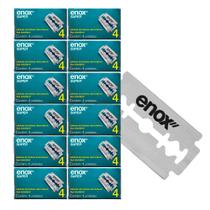 Kit 48 Lâminas de Barbear Aço Inoxidável para Barbeador Navalha Super Duplo Fio Enox